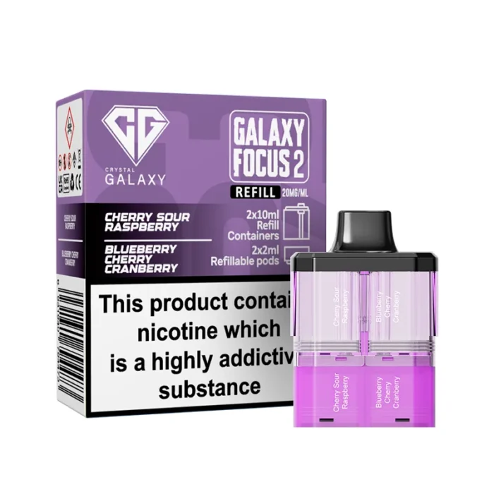 Crystal Galaxy Focus 2 Pods Prefilled 30k Cherry Sour Raspberry-Blueberry Cherry Cranberry | Guardian Vape Shop