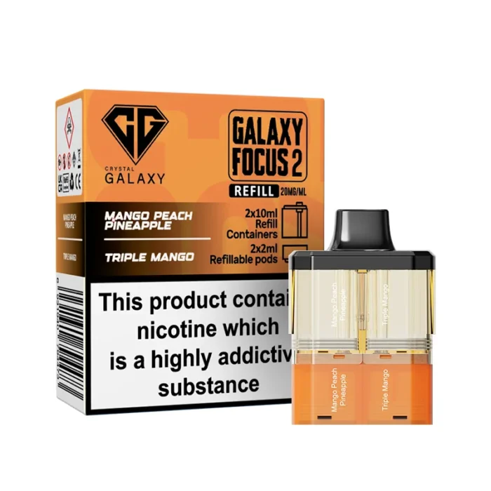 Crystal Galaxy Focus 2 Pods Prefilled 30k Mango Peach Pineapple-Triple Mango | Guardian Vape Shop