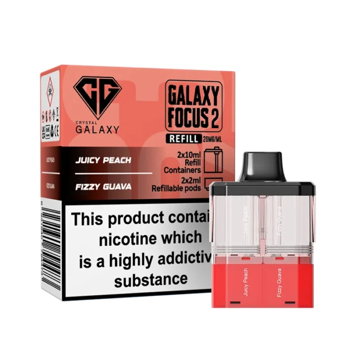 Crystal Galaxy Focus 2 Pods Prefilled 30k Juicy Peach-Fizzy Guava | Guardian Vape Shop