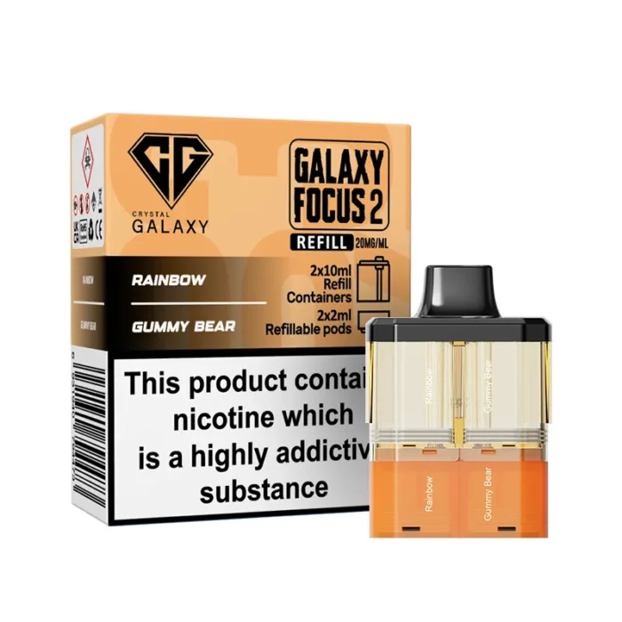 Crystal Galaxy Focus 2 Pods Prefilled 30k Rainbow-Gummy Bear | Guardian Vape Shop