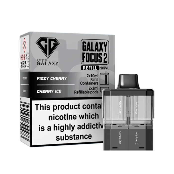 Crystal Galaxy Focus 2 Pods Prefilled 30k Fizzy Cherry-Cherry Ice | Guardian Vape Shop