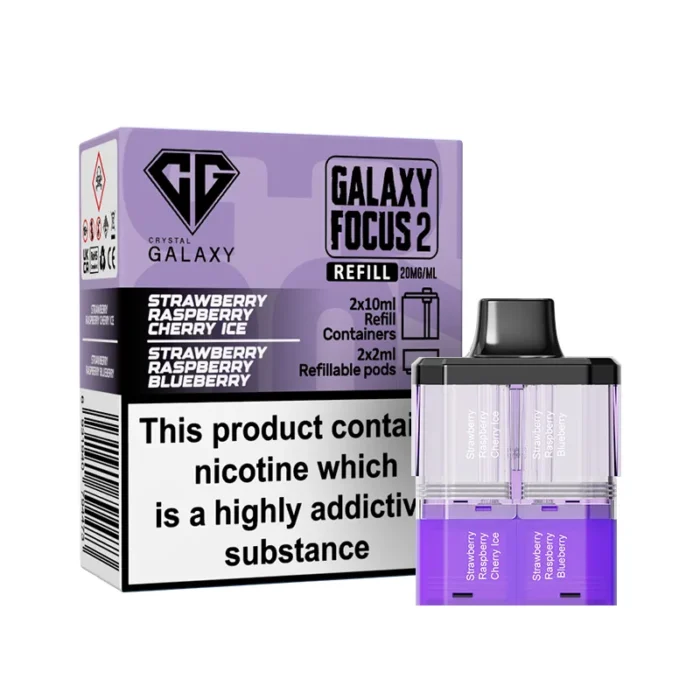 Crystal Galaxy Focus 2 Pods Prefilled 30k Strawberry Raspberry Cherry Ice-Strawberry Raspberry Blueberry | Guardian Vape Shop
