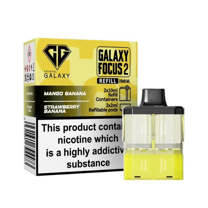 Crystal Galaxy Focus 2 Pods Prefilled 30k Mango Banana-Strawberry Banana | Guardian Vape Shop