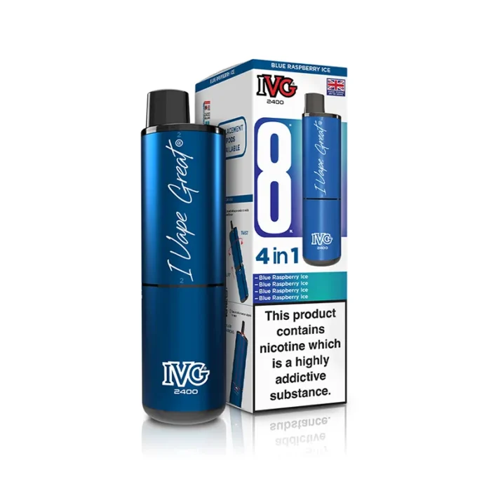 IVG 2400 4 in 1 Prefilled Pod Kit Blue Raspberry Ice | Guardian Vape Shop