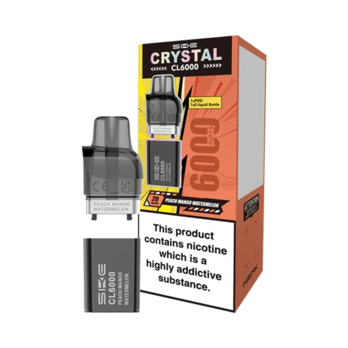 SKE Crystal CL6000 Pods Prefilled Peach Mango Watermelon | Guardian Vape Shop