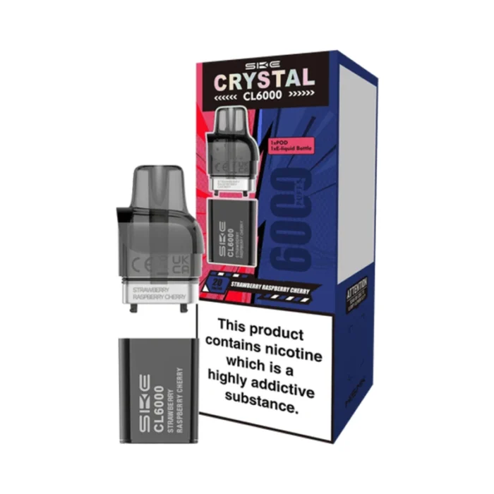 SKE Crystal CL6000 Pods Prefilled Strawberry Raspberry Cherry | Guardian Vape Shop