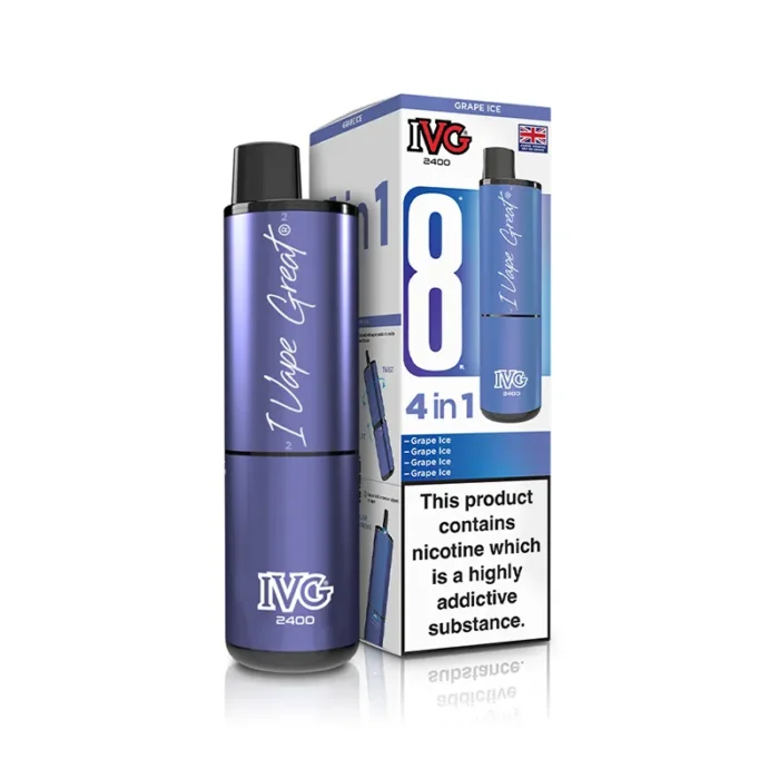 IVG 2400 4 in 1 Prefilled Pod Kit Grape Ice | Guardian Vape Shop
