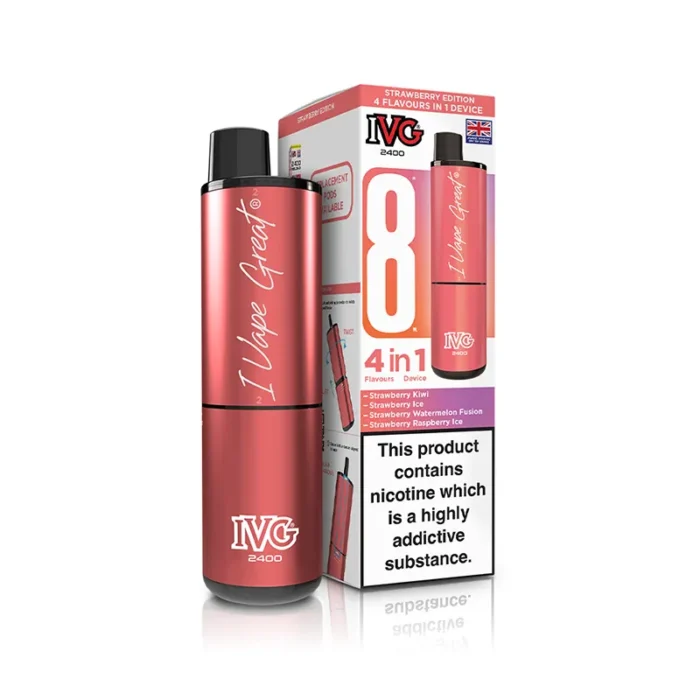 IVG 2400 4 in 1 Prefilled Pod Kit Strawberry Edition | Guardian Vape Shop