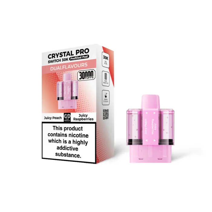 Crystal Pro Switch 30K Prefilled Pod Juicy Peach-Juicy Raspberries | Guardian Vape Shop