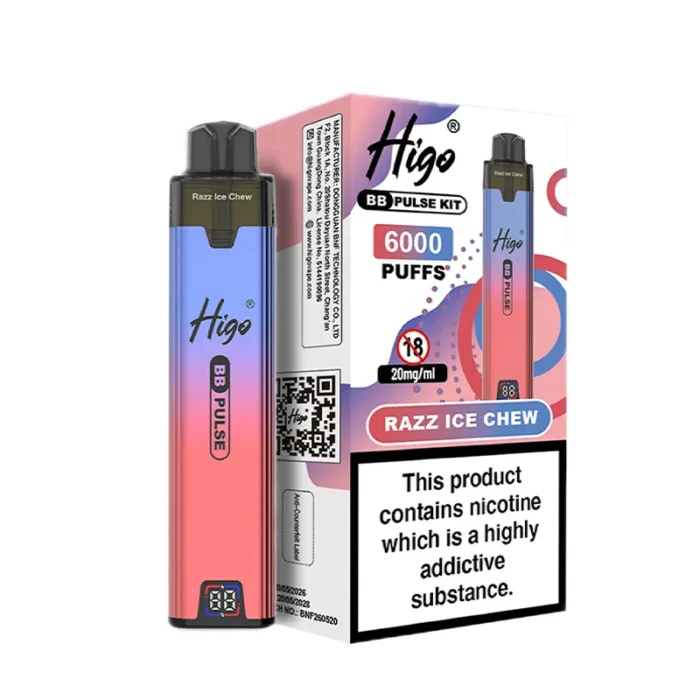 Razz Ice chew Higo BB Pulse 6000