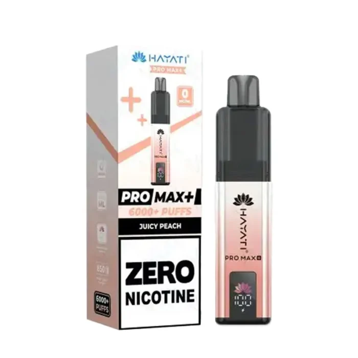 Hayati Pro Max 6K 0 Nicotine Juicy Peach Kit