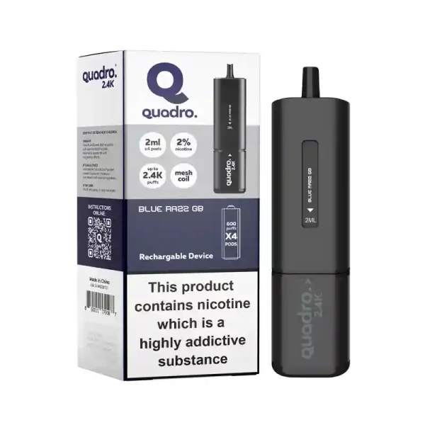 Quadro 2.4k Vape Pod Kit 2400 Puffs Blue Razz | Guardian Vape Shop